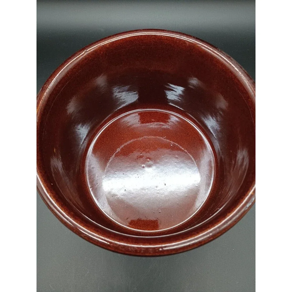 Roseville Stoneware Pottery Crock R.R.P Co. Cream Brown 4-1/4